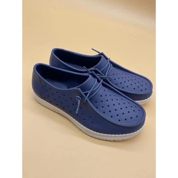 Skechers Foamies Navy Blue Womens Size 7 Slip On Shoes Blue Beach Water - Picture 6 of 7